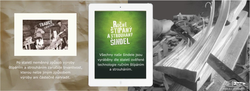 Řehák dřevěné šindele - výroba dle tradice - ručně štípaný a_strouhaný dřevěný šindel s perodrážkou